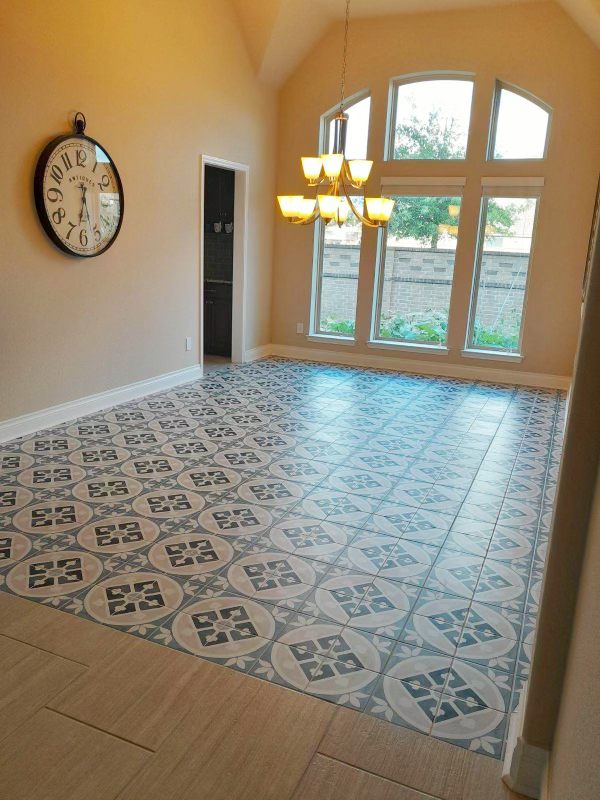 dining room tile installation, wfa's customer hardwood floors, houston texas